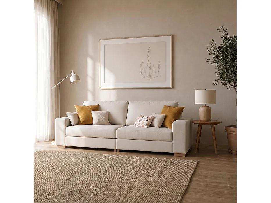 Canapé effet bois Beige 281x95