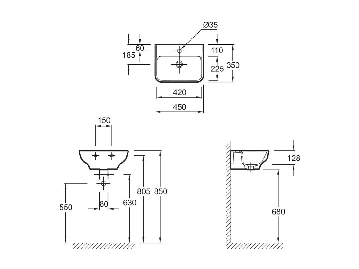 Lavabo PMR JACOB DELAFON Struktura meulé, Blanc
