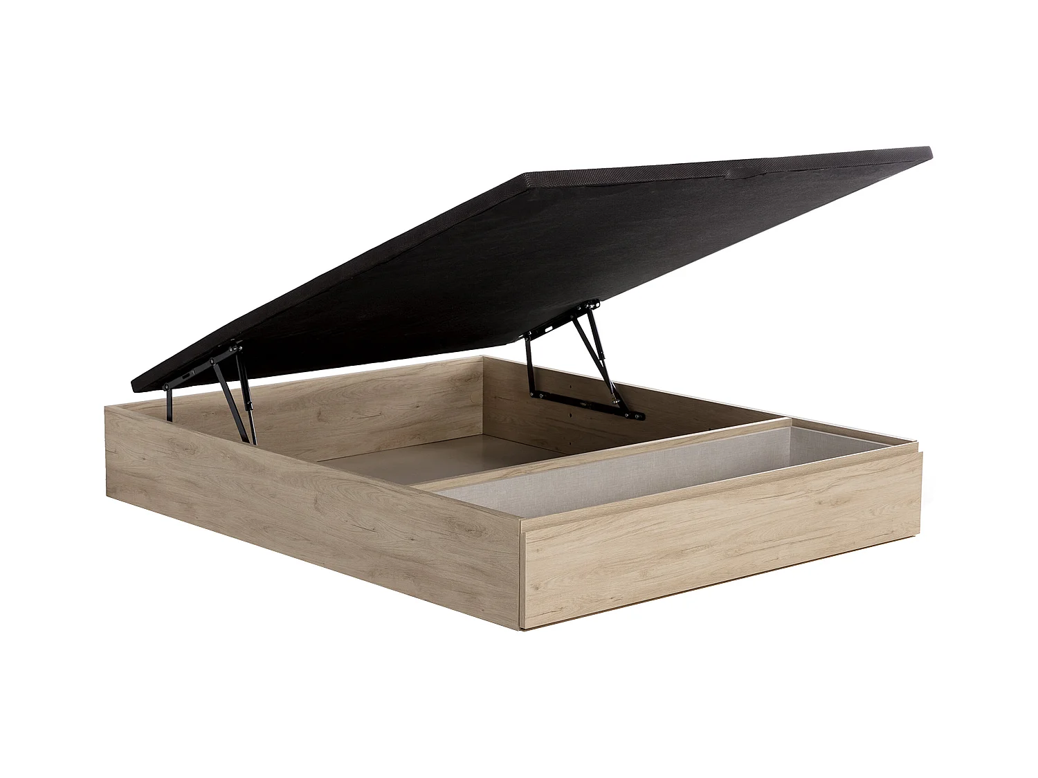 Set aus Bettgestell mit Bettkasten mit Schublade + Taschenfederkernmatratze - 140 x 190 cm - Stärke 22 cm - Holzfarben hell - PRESTIGE von YSMÉE