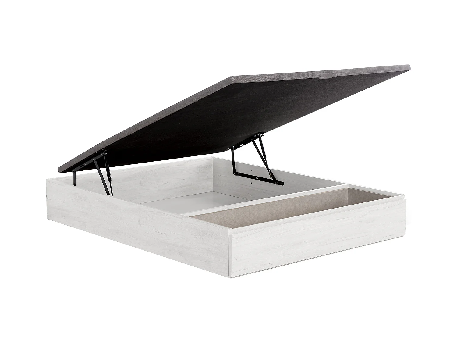 Set aus Bettgestell mit Bettkasten mit Schublade + Taschenfederkernmatratze - 140 x 190 cm - Stärke 22 cm - Weiß - PRESTIGE von YSMÉE