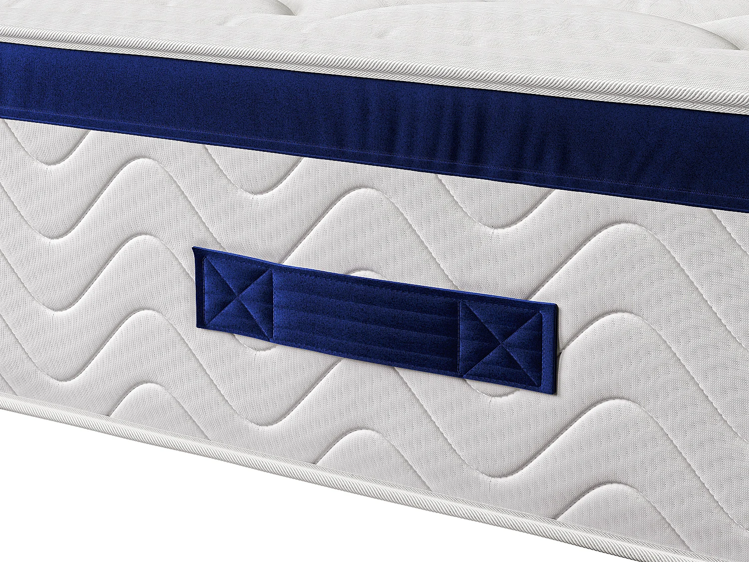 Ensemble 160 x 200 cm sommier coffre avec tiroir blanc + matelas hybride ressorts ensachés ép.30cm - MARQUIS de PALACIO