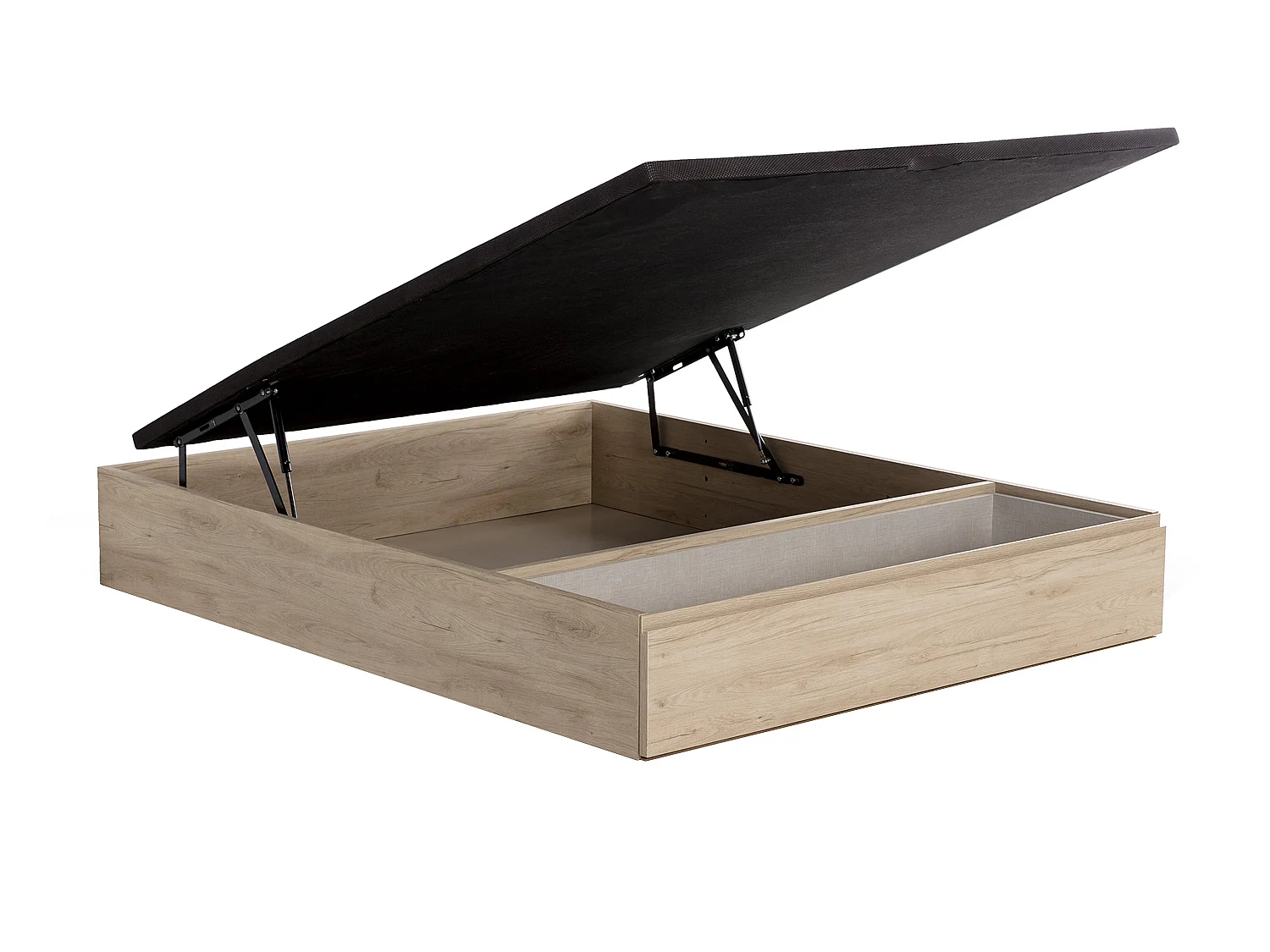 Zestaw 160 x 200 cm stelaż z jasną naturalną skrzynią i szufladą + materac o grub. 18 cm z pianką o wysokiej gęstości, pamięcią kształtu i oddychającym pokrowcem 3D - HEAVEN marki Ysmée