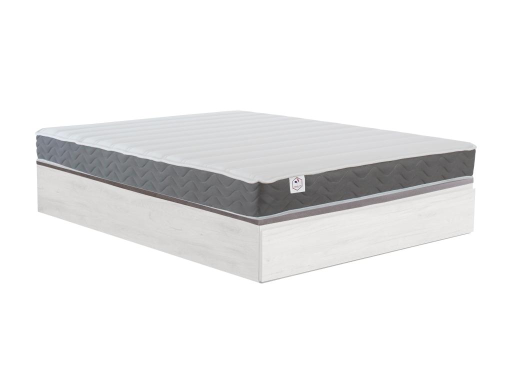 Set aus Bettgestell mit Bettkasten mit Schublade + Matratze - 140 x 190 cm günstig online kaufen