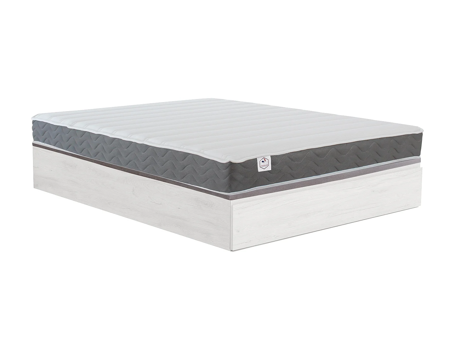 Ensemble 160 x 200 cm sommier coffre avec tiroir blanc + matelas mousse HD mémoire de forme et tissu 3D respirant ép.18cm - HEAVEN de YSMÉE