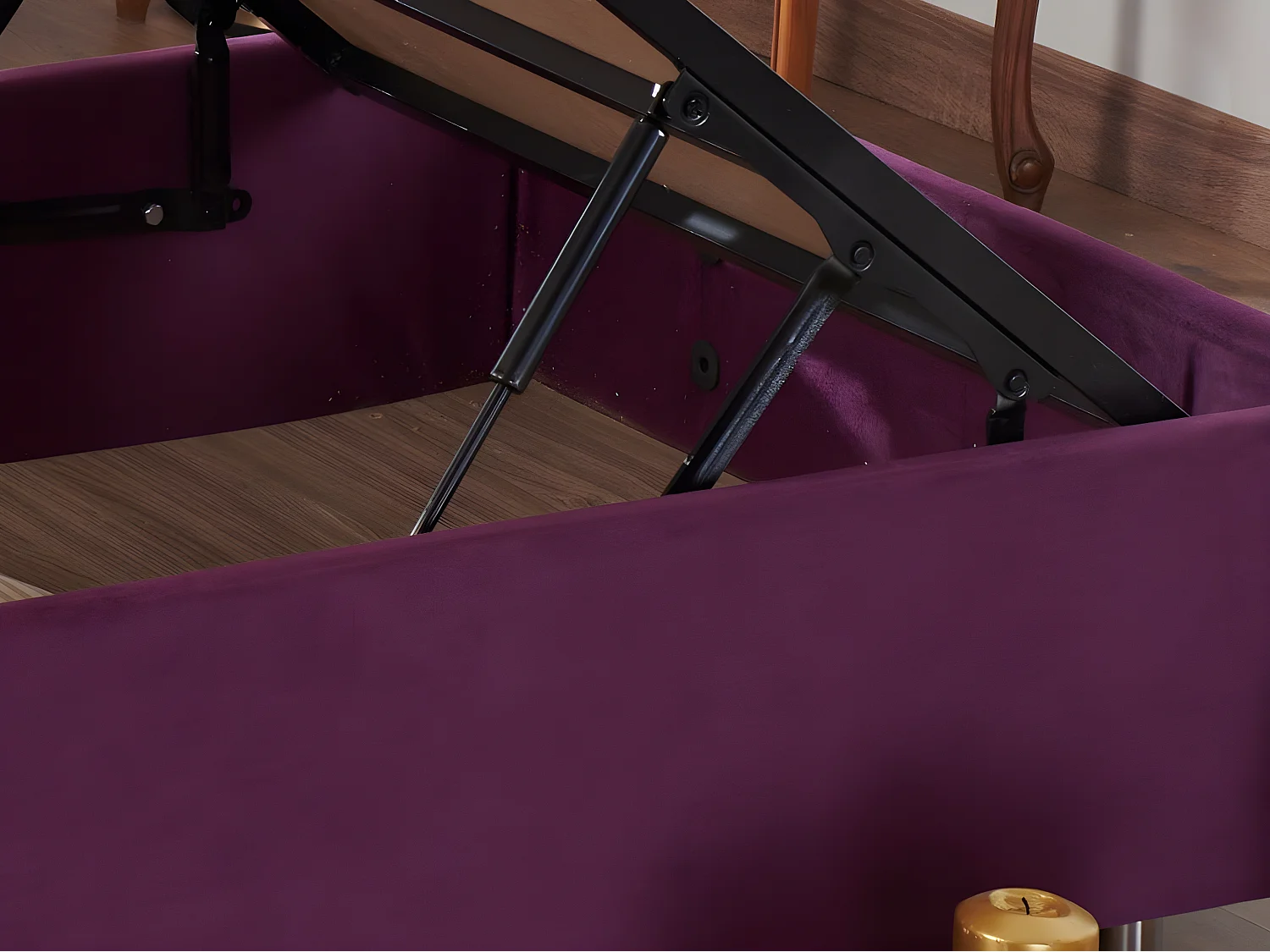 Lit double avec rangement Jaxon 180x200cm Tissu Violet