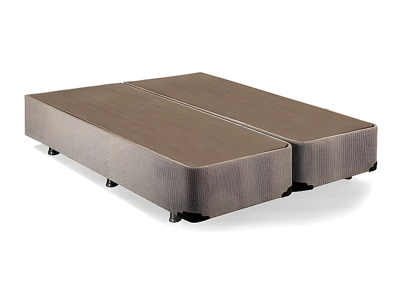 Lit double avec rangement Rafael 180x200cm Tissu Beige