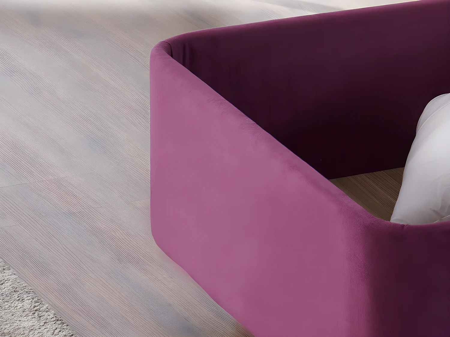 Lit simple avec rangement Jaxon 140x190cm Tissu Violet