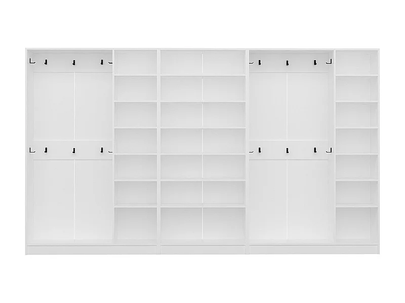 Placard d'entrée ouvert moderne 20 patères Antipax L360xH210cm Blanc