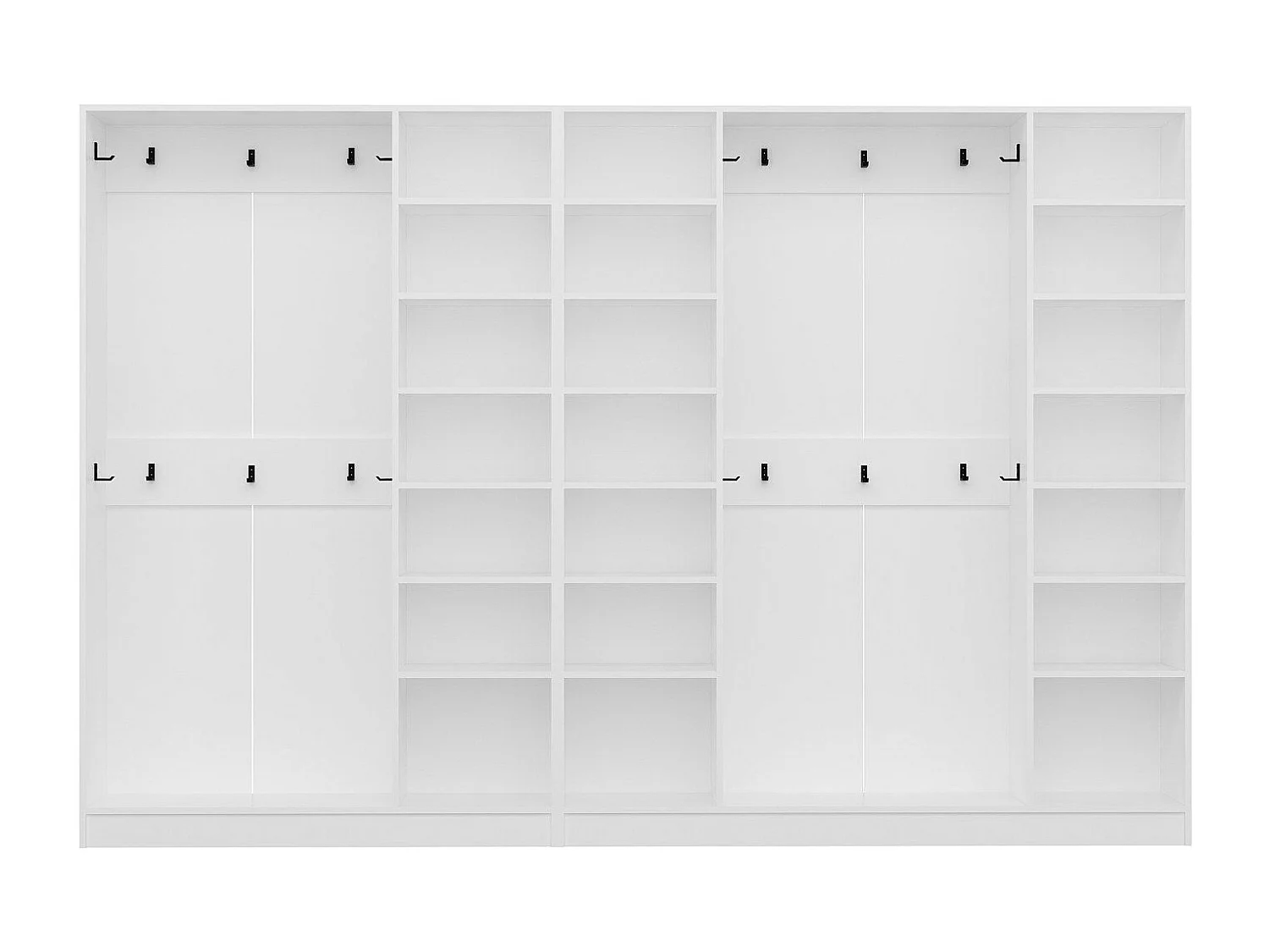 Placard d'entrée ouvert moderne 20 patères Antipax L315xH210cm Blanc