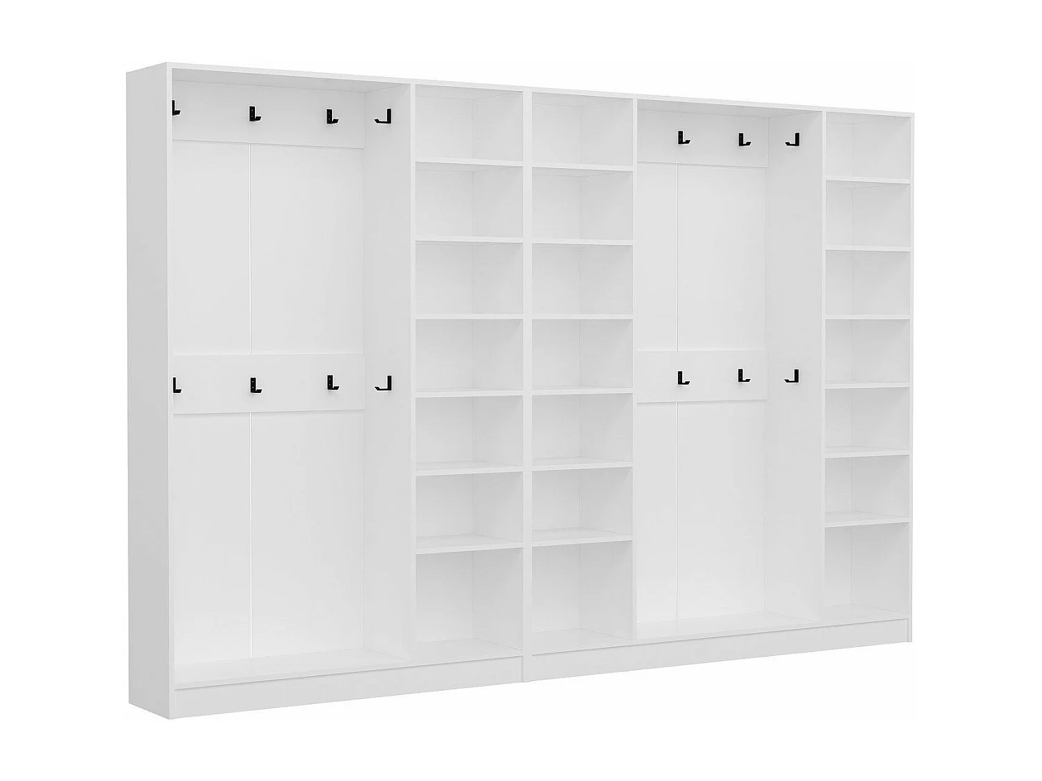 Placard d'entrée ouvert moderne 20 patères Antipax L315xH210cm Blanc