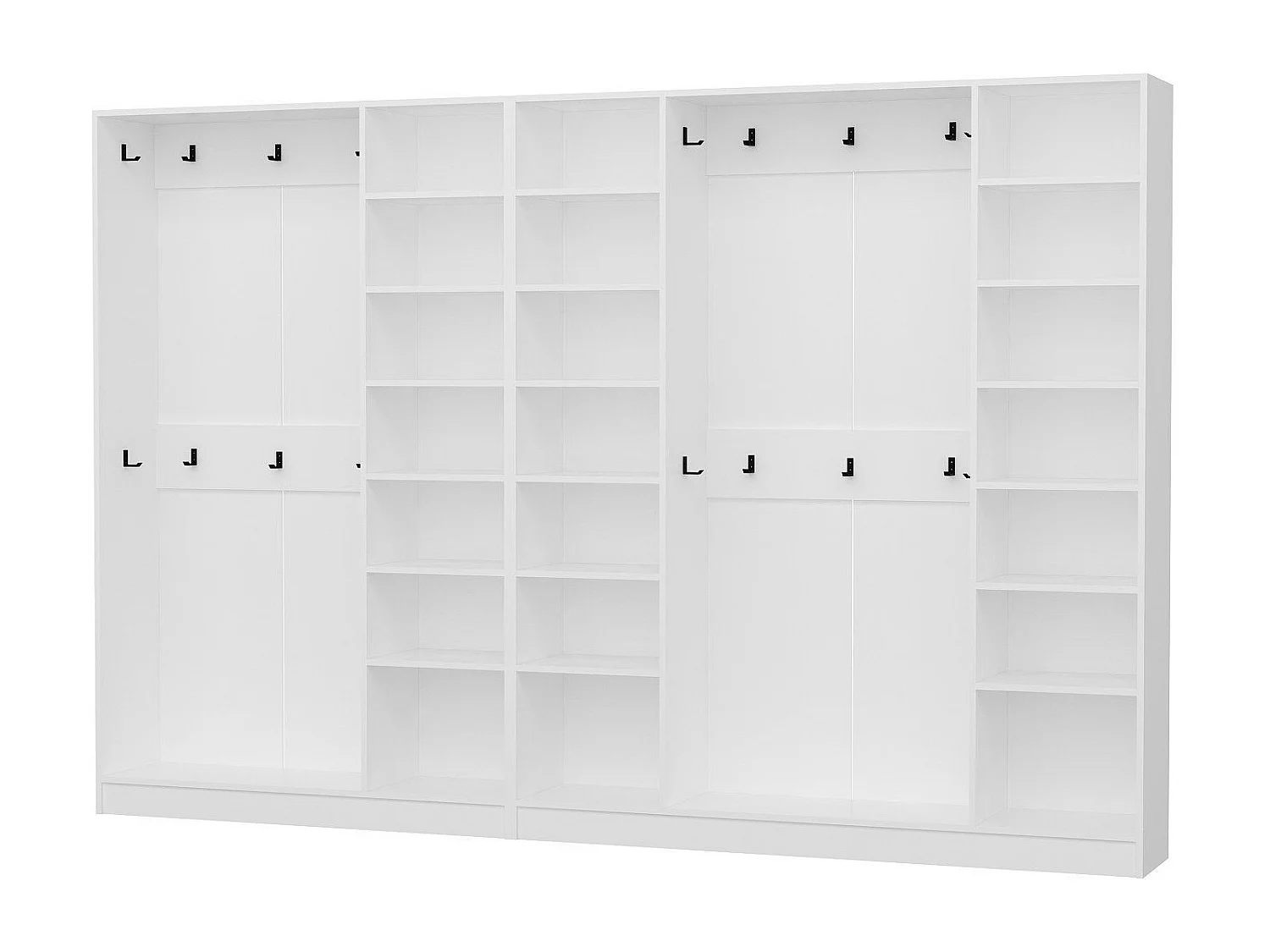 Placard d'entrée ouvert moderne 20 patères Antipax L315xH210cm Blanc