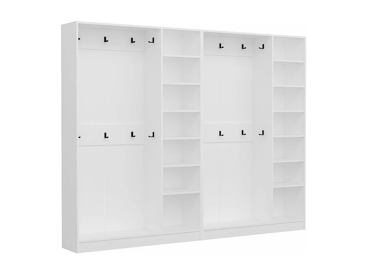 Placard d'entrée ouvert moderne 20 patères Antipax L270xH210cm Blanc