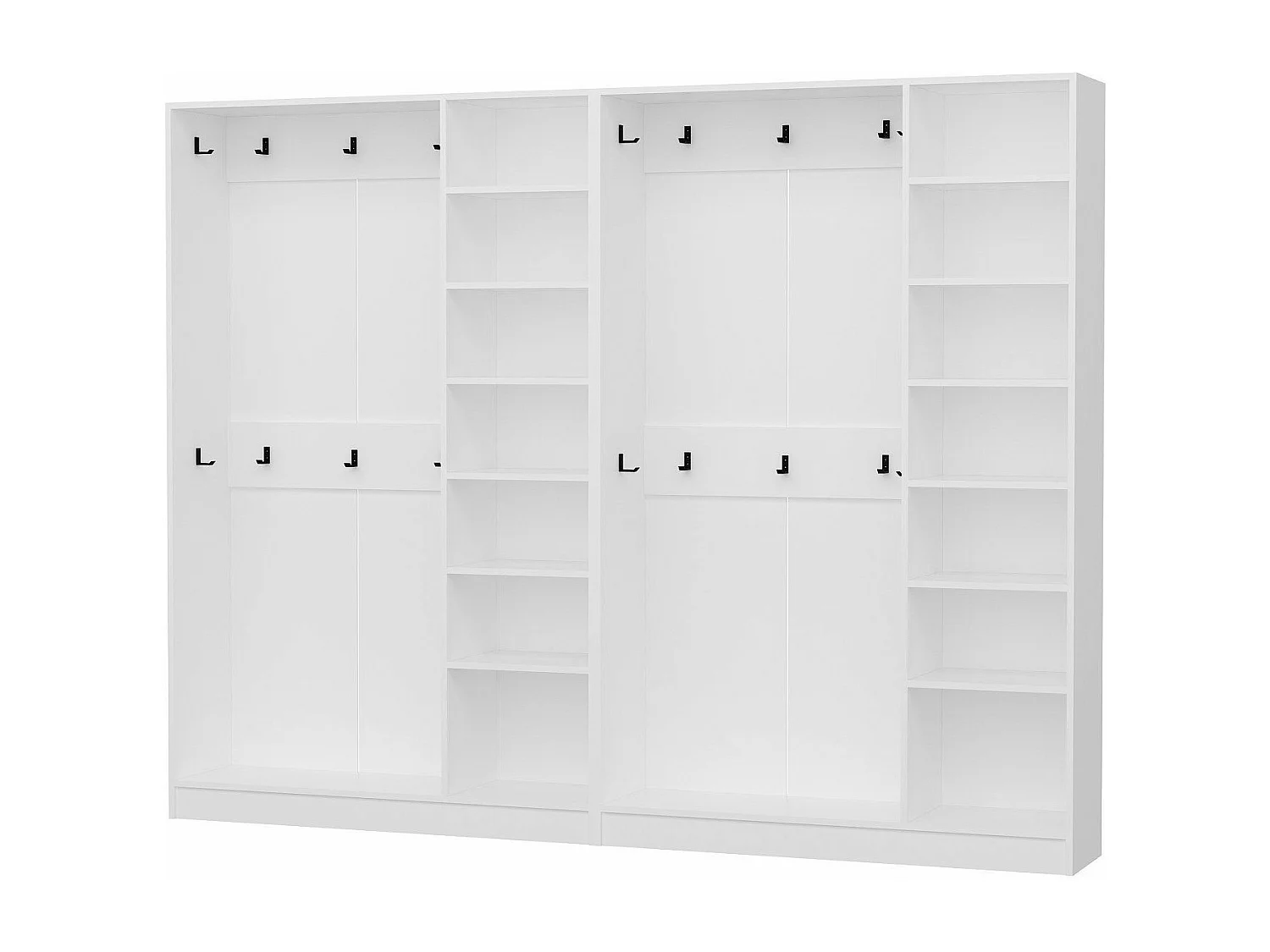 Placard d'entrée ouvert moderne 20 patères Antipax L270xH210cm Blanc