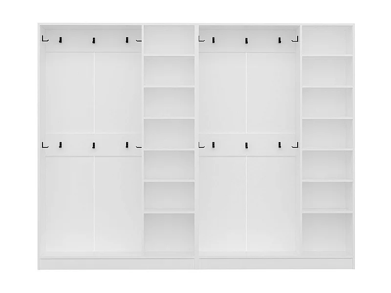 Placard d'entrée ouvert moderne 20 patères Antipax L270xH210cm Blanc