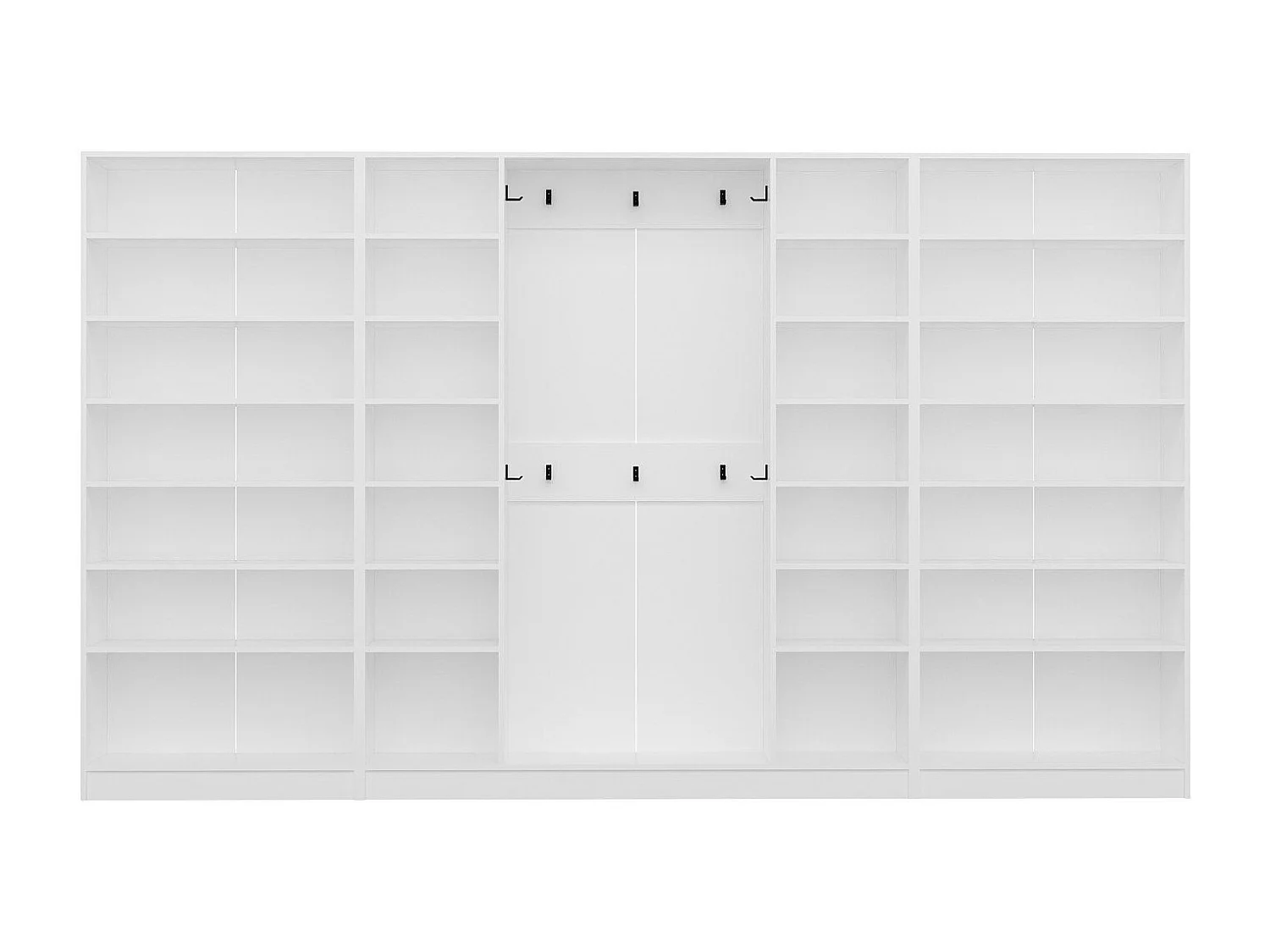 Placard d'entrée ouvert moderne 10 patères Antipax L360xH210cm Blanc