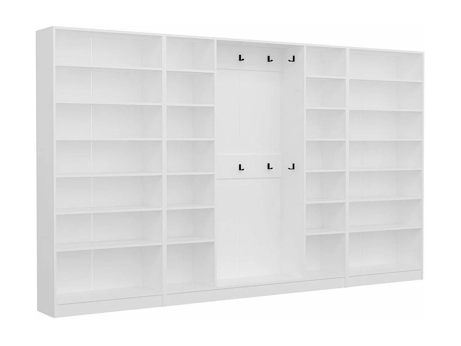 Placard d'entrée ouvert moderne 10 patères Antipax L360xH210cm Blanc