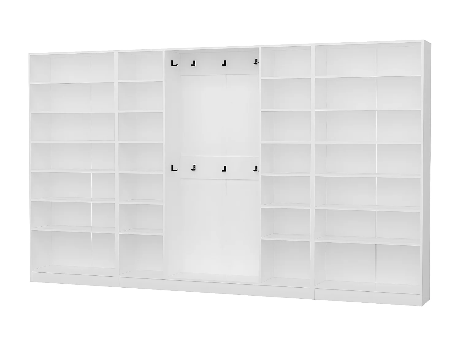 Placard d'entrée ouvert moderne 10 patères Antipax L360xH210cm Blanc