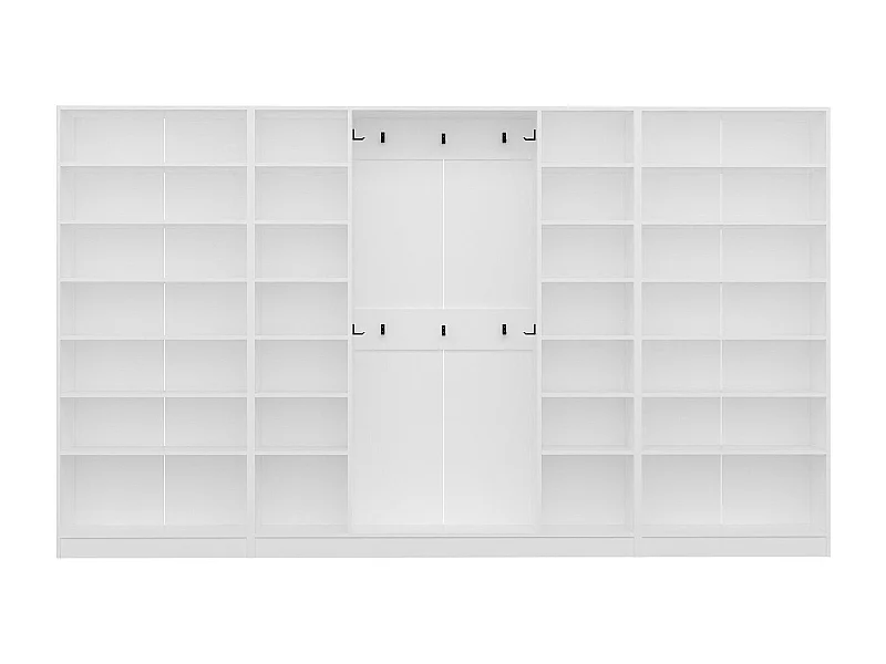 Placard d'entrée ouvert moderne 10 patères Antipax L360xH210cm Blanc