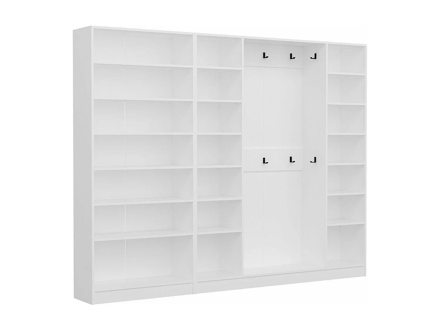 Placard d'entrée ouvert moderne 10 patères Antipax L270xH210cm Blanc