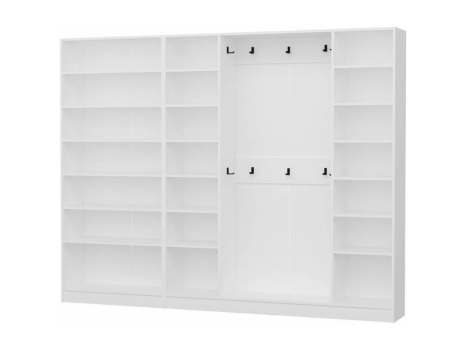 Placard d'entrée ouvert moderne 10 patères Antipax L270xH210cm Blanc