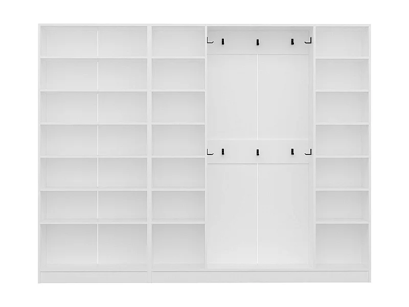 Placard d'entrée ouvert moderne 10 patères Antipax L270xH210cm Blanc