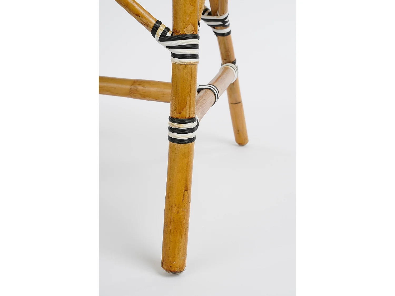 Tuinbankje van rotan ensynthetisch - 98 x 60 x 93 - Zwart, wit - MANDOX