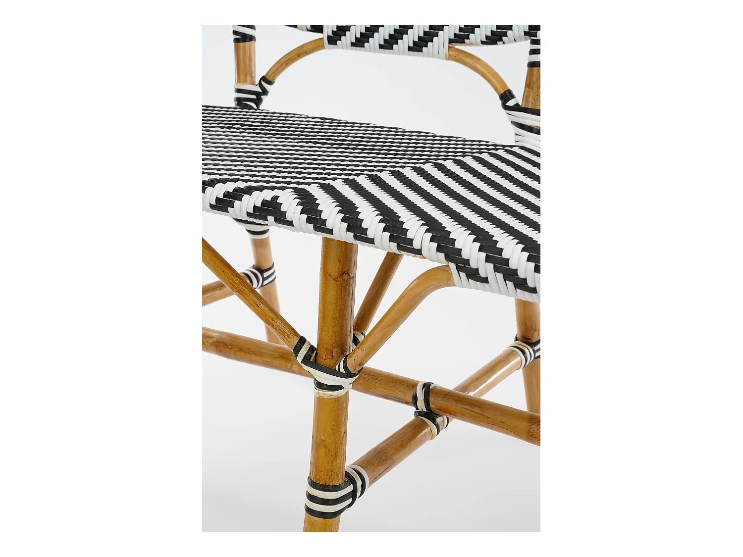 Banc de jardin en rotin et synthétique - 98 x 60 x 93 - Noir, blanc - MANDOX
