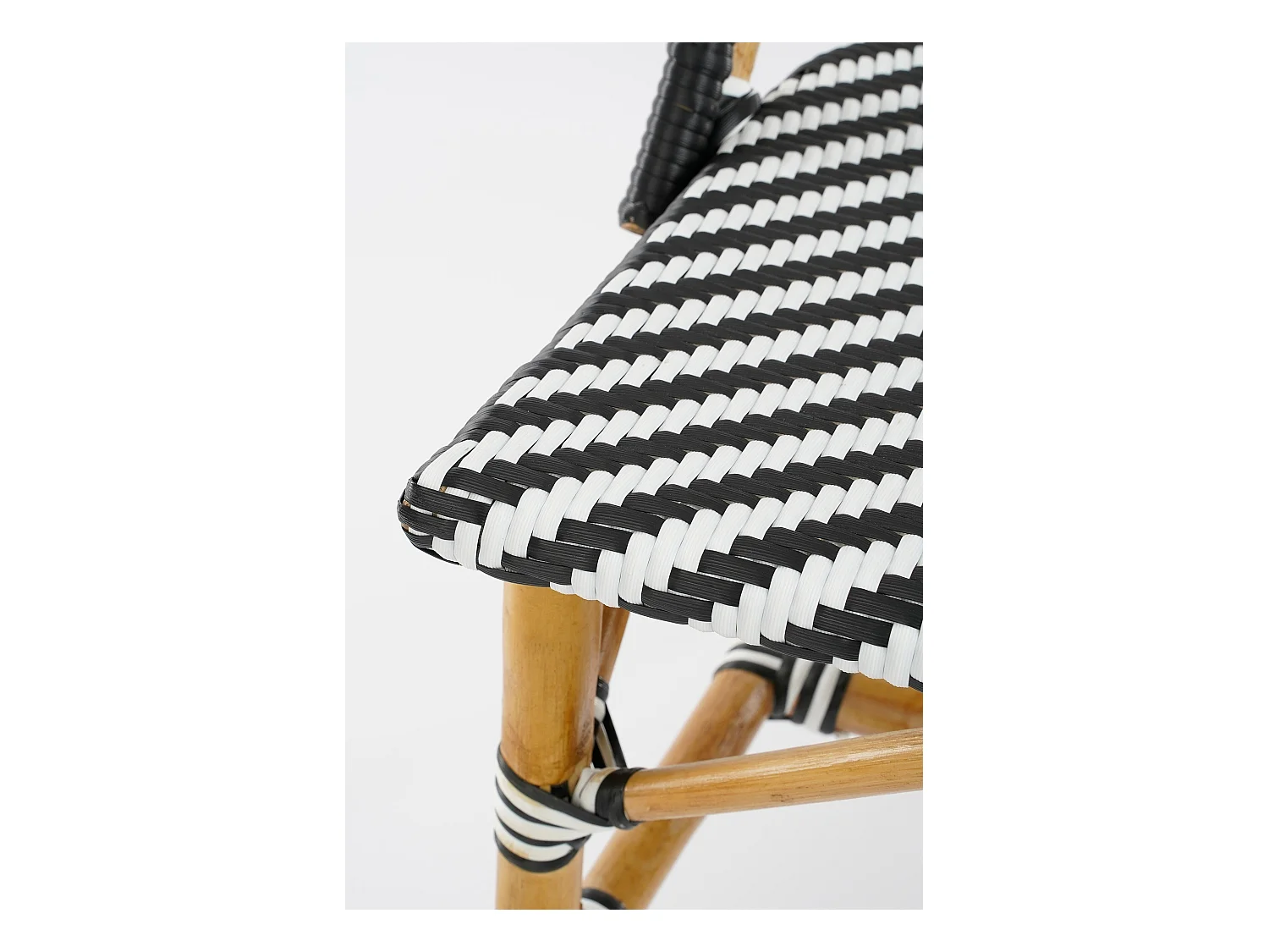 Banc de jardin en rotin et synthétique - 98 x 60 x 93 - Noir, blanc - MANDOX
