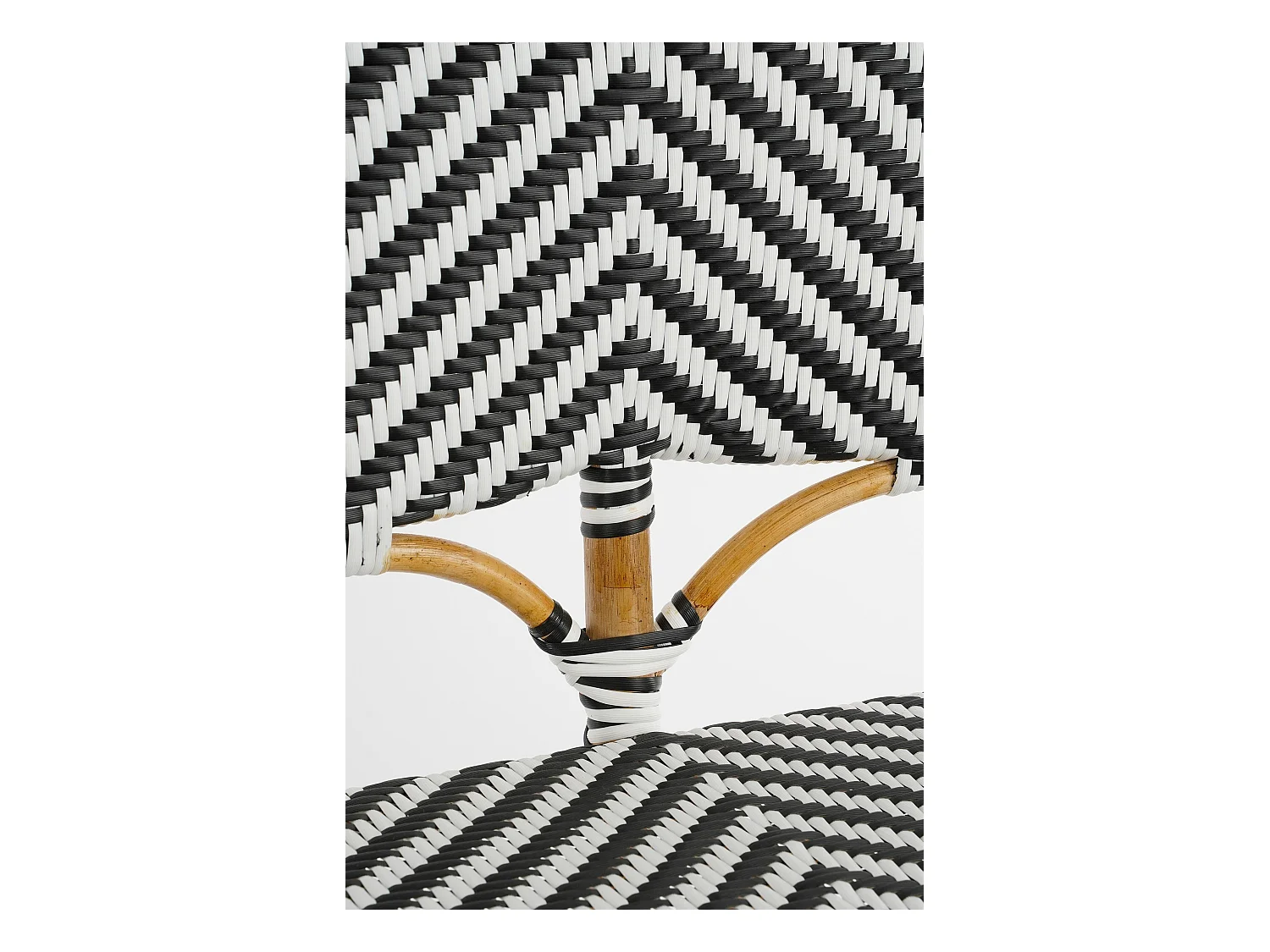 Banc de jardin en rotin et synthétique - 98 x 60 x 93 - Noir, blanc - MANDOX
