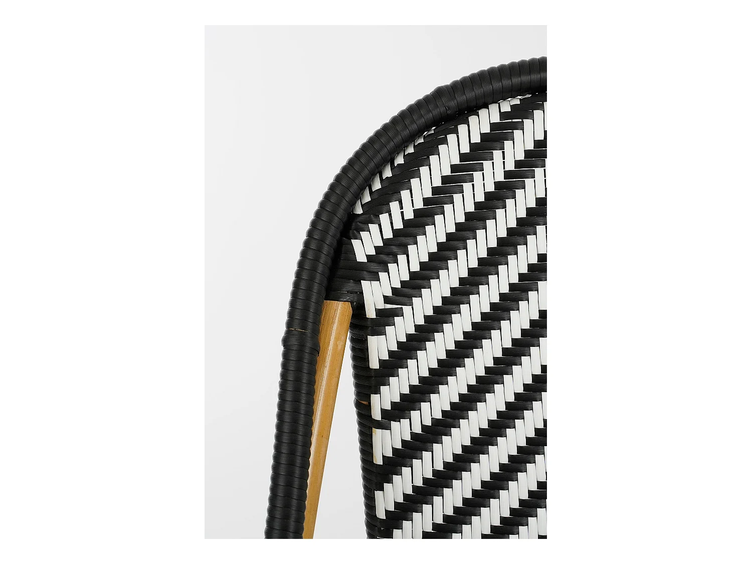 Banc de jardin en rotin et synthétique - 98 x 60 x 93 - Noir, blanc - MANDOX