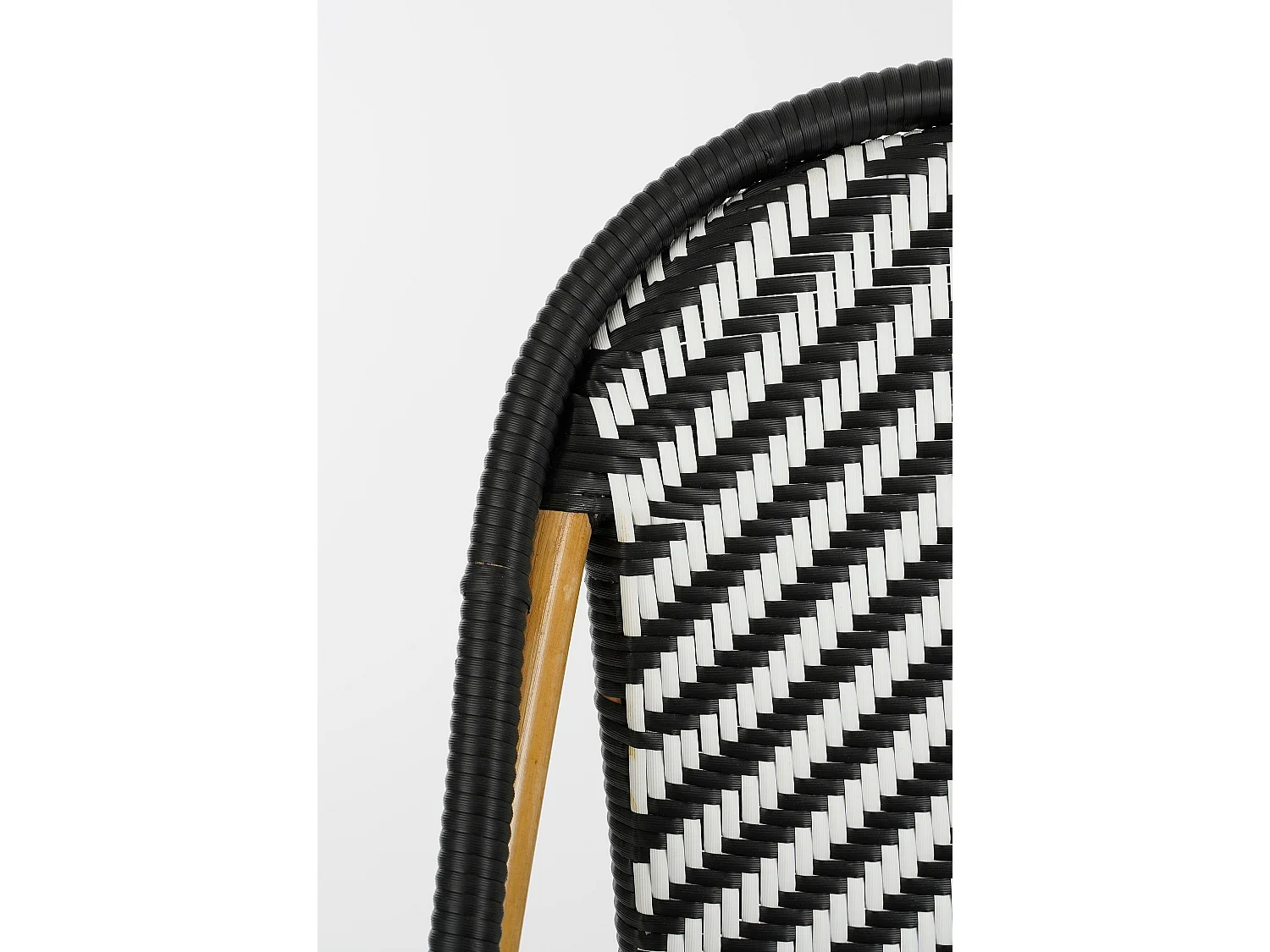 Banc de jardin en rotin et synthétique - 98 x 60 x 93 - Noir, blanc - MANDOX