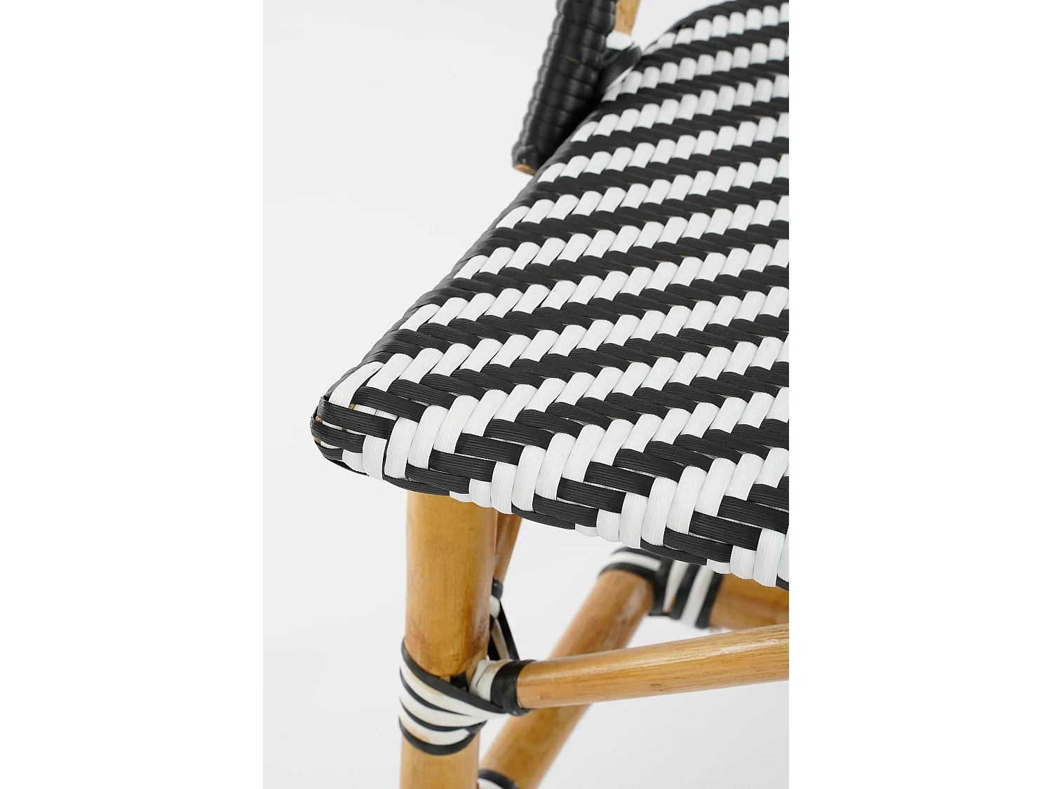 Banc de jardin en rotin et synthétique - 98 x 60 x 93 - Noir, blanc - MANDOX