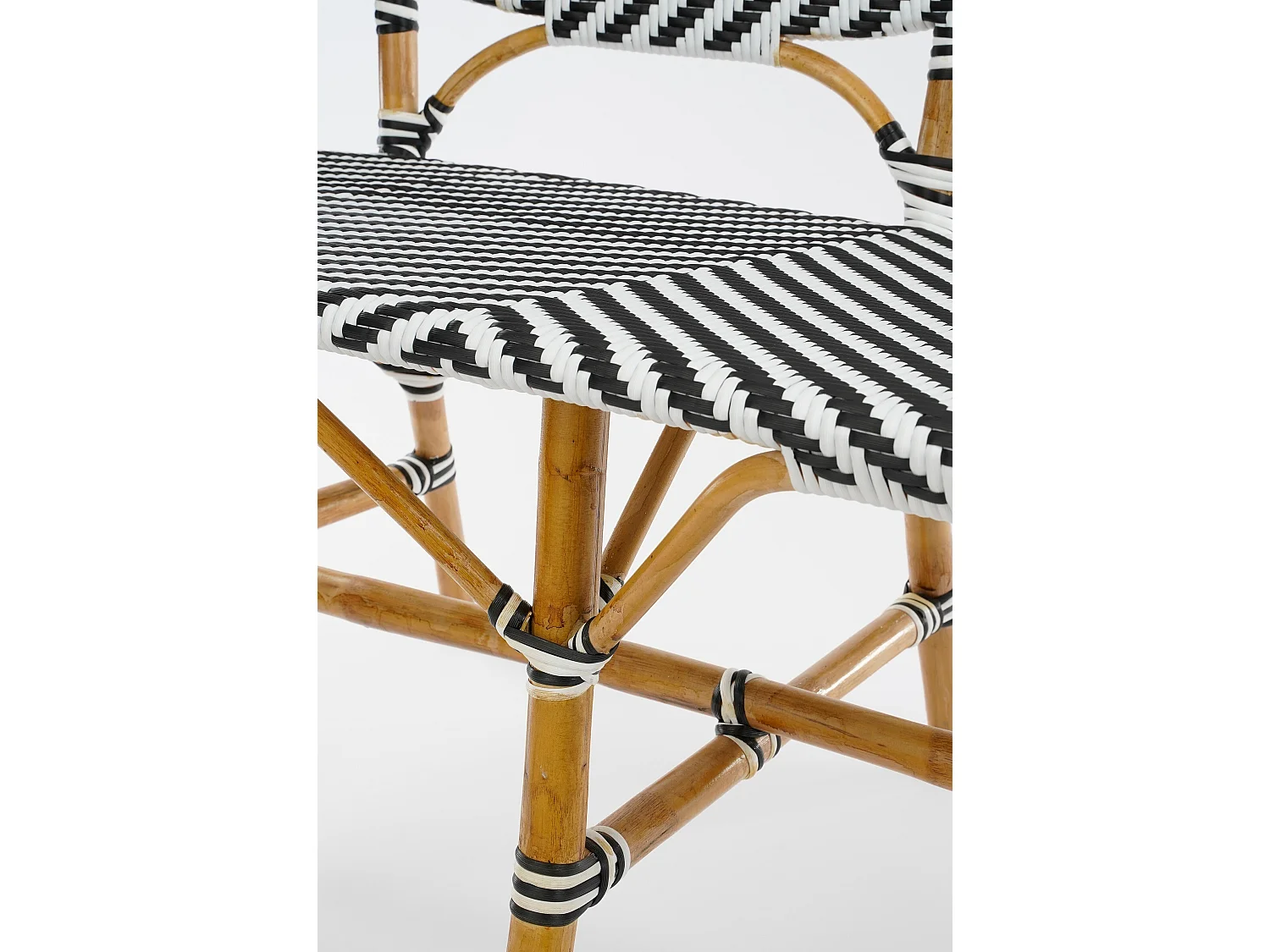 Banc de jardin en rotin et synthétique - 98 x 60 x 93 - Noir, blanc - MANDOX