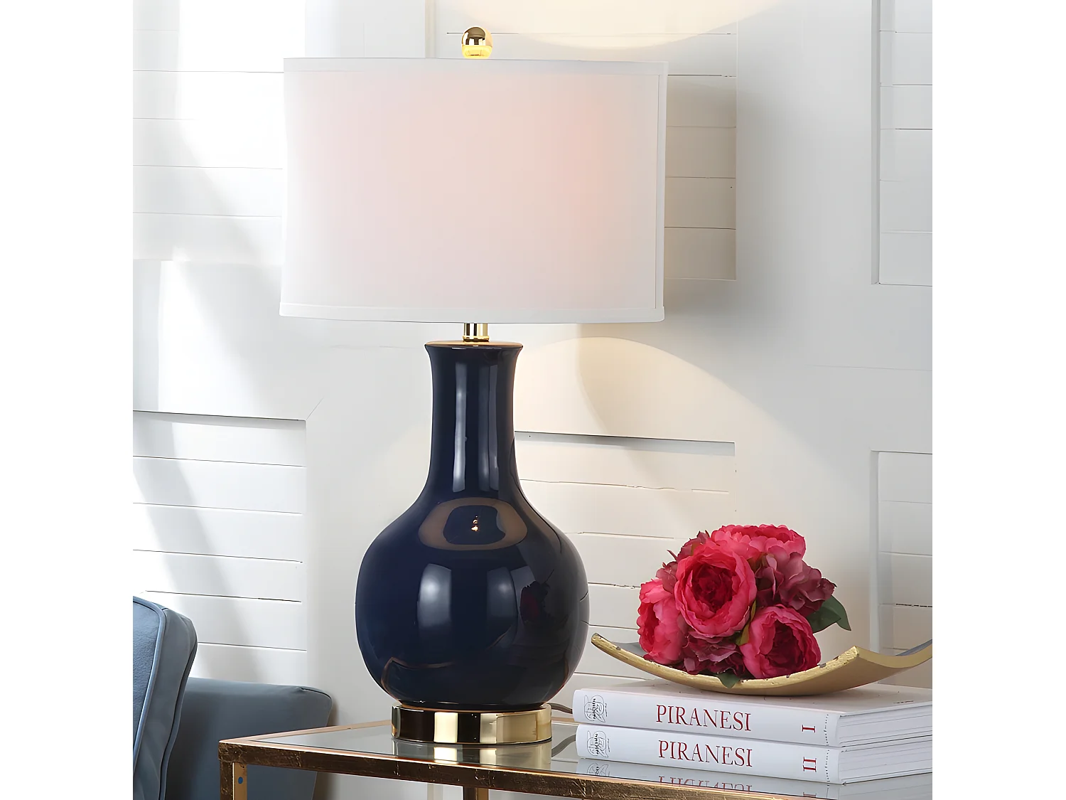 Lampe de table Bleu marine 38 X 38 X 69.85 cm - Rosemarie