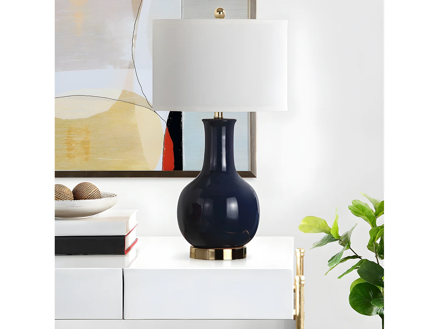 Lampe de table Bleu marine 38 X 38 X 69.85 cm - Rosemarie