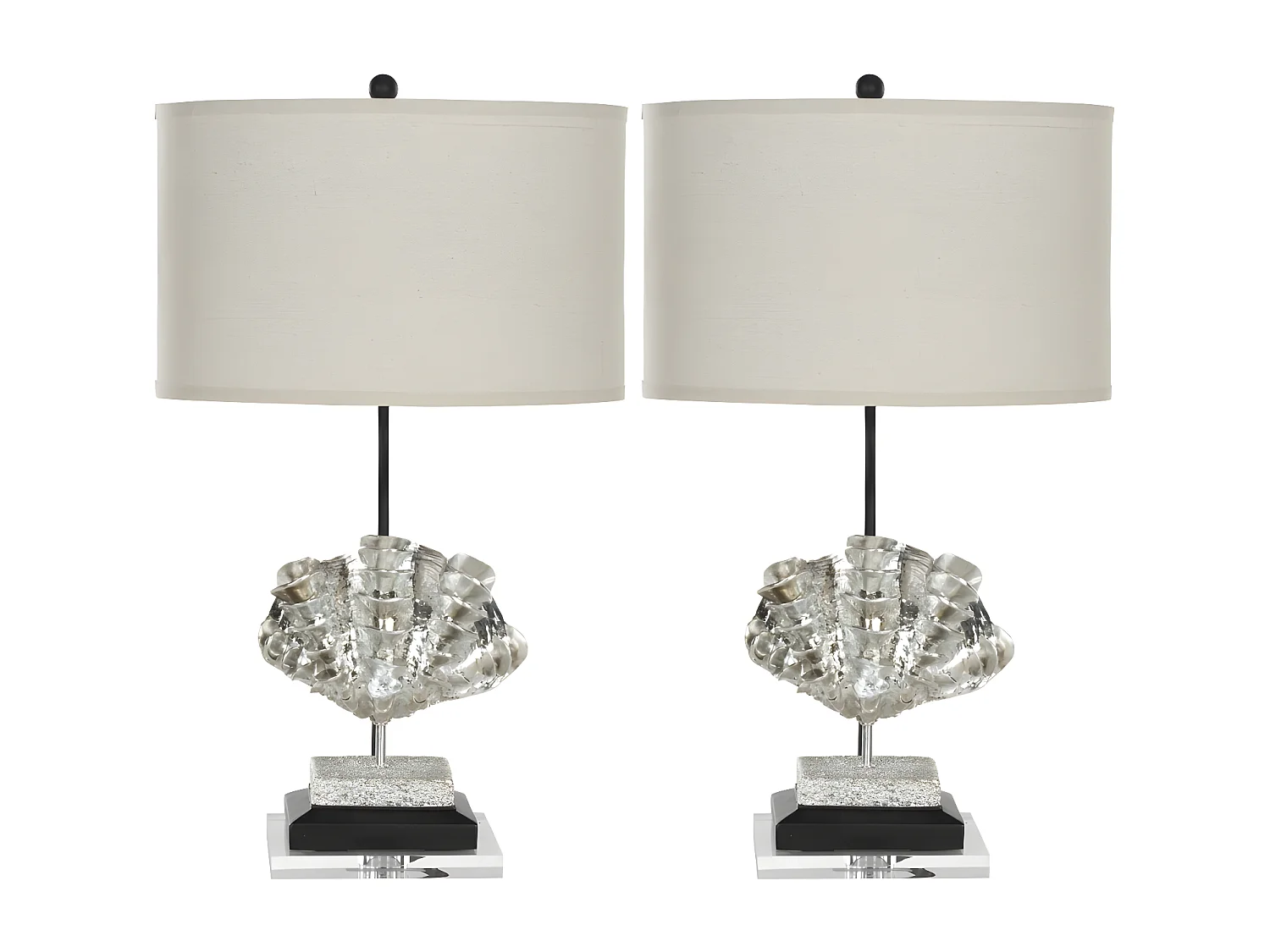 Lot de 2 Lampe de table Feuille d'argent 41 X 41 X 69.85 cm - Ardelle