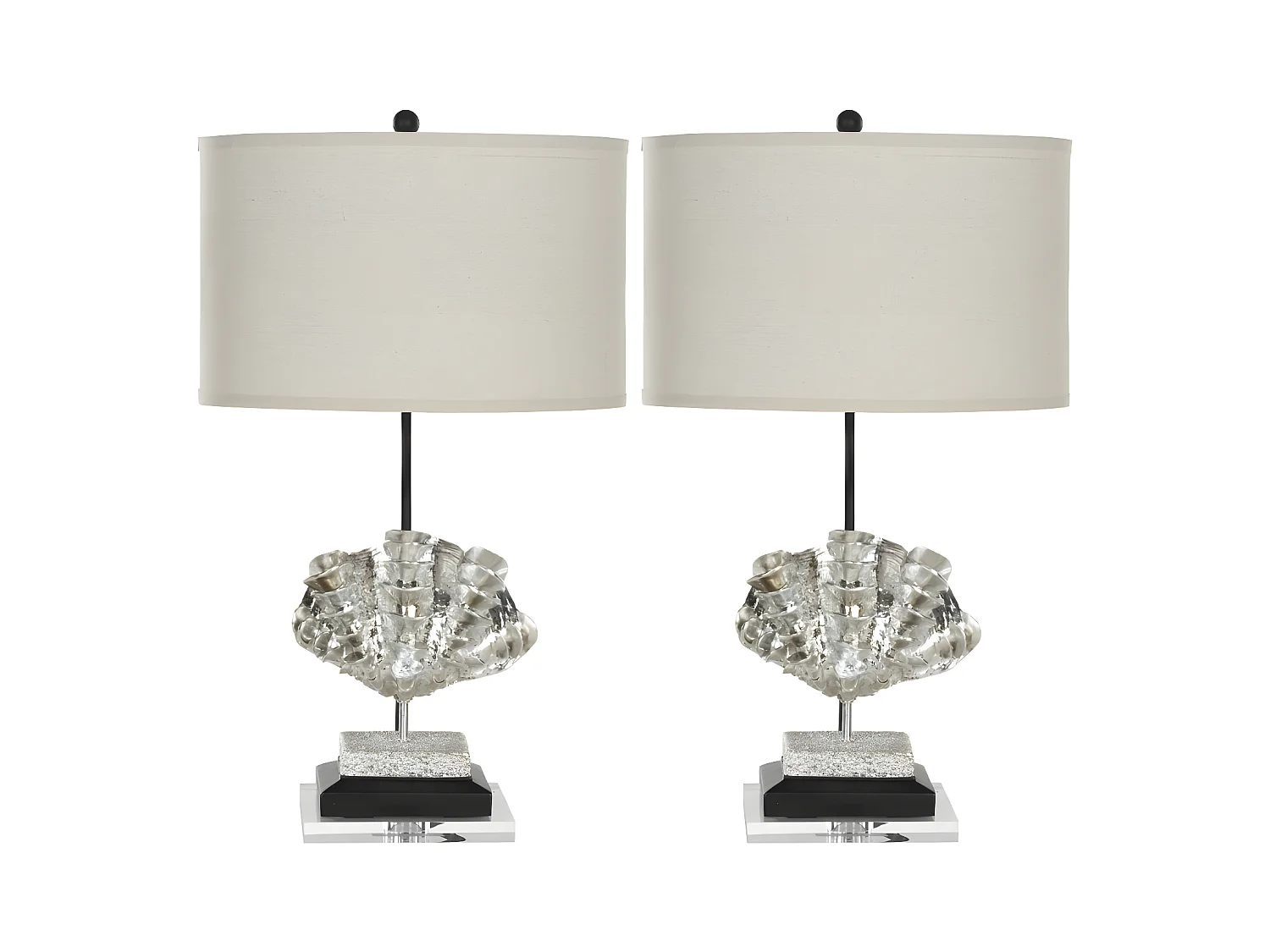 Lot de 2 Lampe de table Feuille d'argent 41 X 41 X 69.85 cm - Ardelle