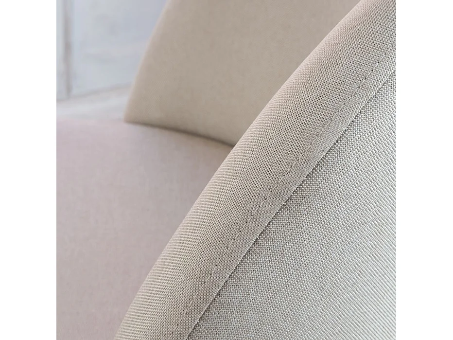 Sedia in tessuto tessuto e legno. gambe metalliche. Beige 58x78