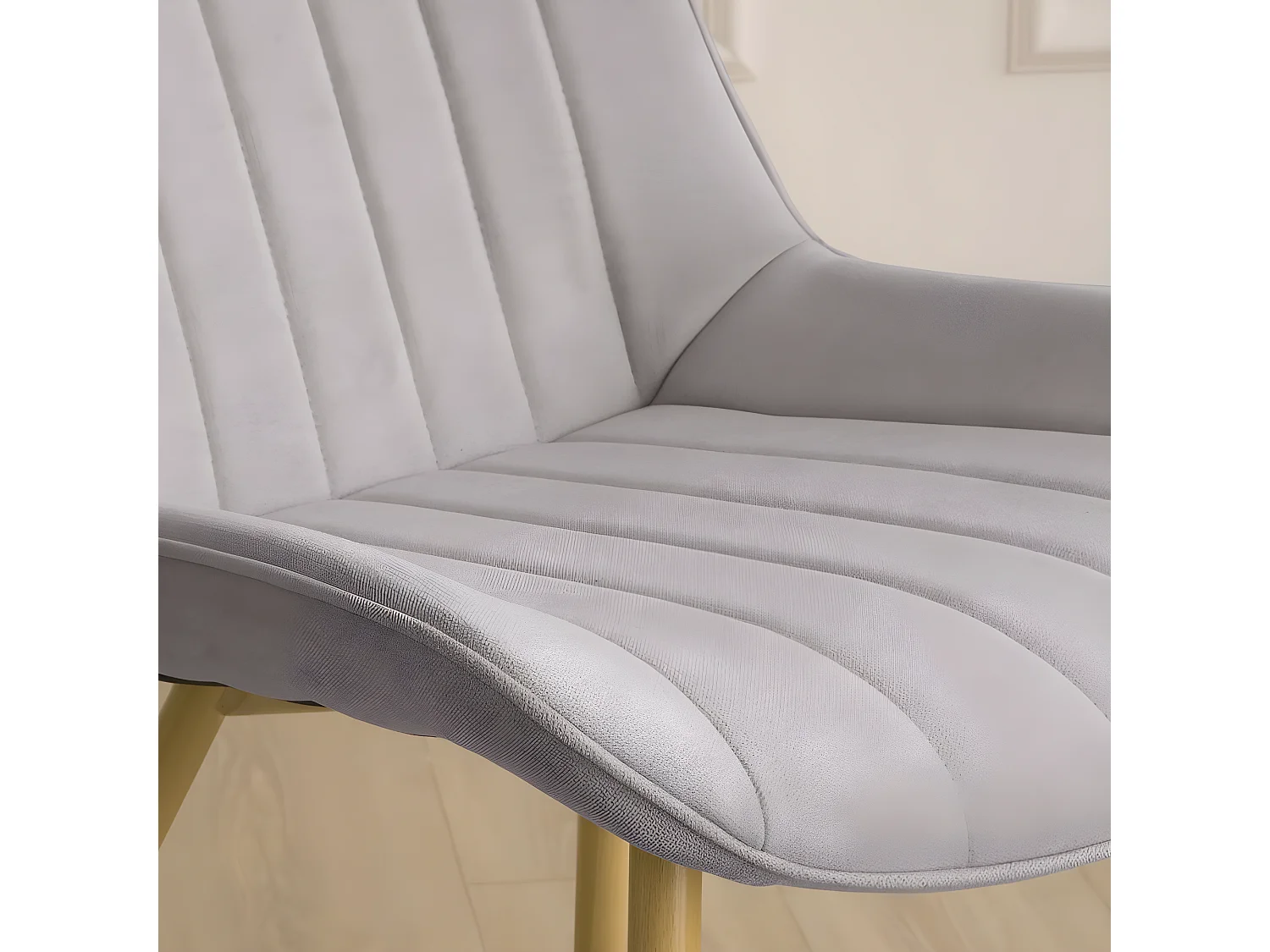 Sedia in tessuto rivestimento e gambe metalliche Grigio 61x85