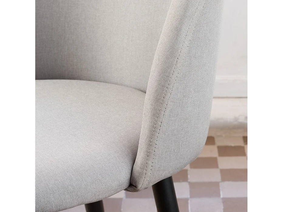 Chaise rembourrée en tissu et bois Gris (620) 48x78