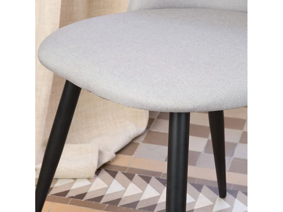 Chaise rembourrée en tissu et bois Gris (620) 48x78