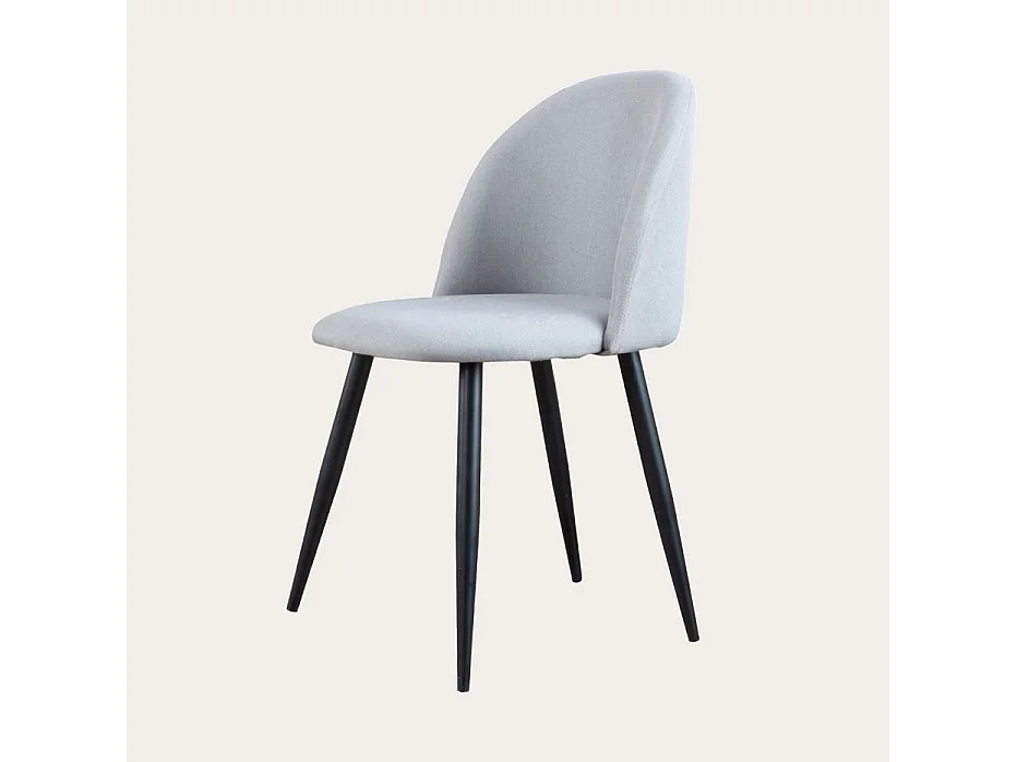 Chaise rembourrée en tissu et bois Gris (620) 48x78