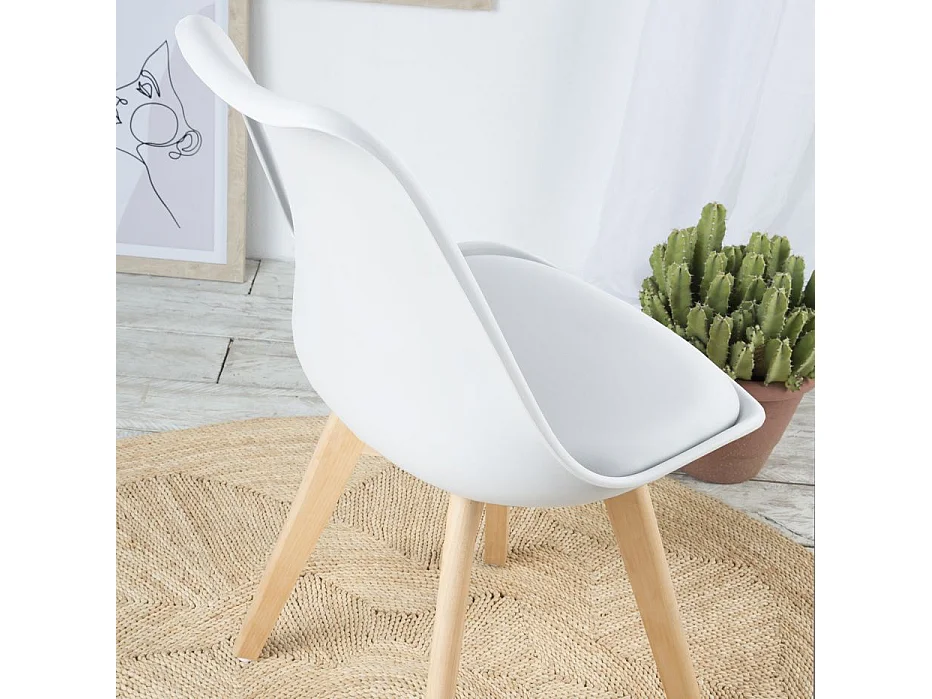 Sedia materiale di iniezione. gambe di legno Bianco 57x82