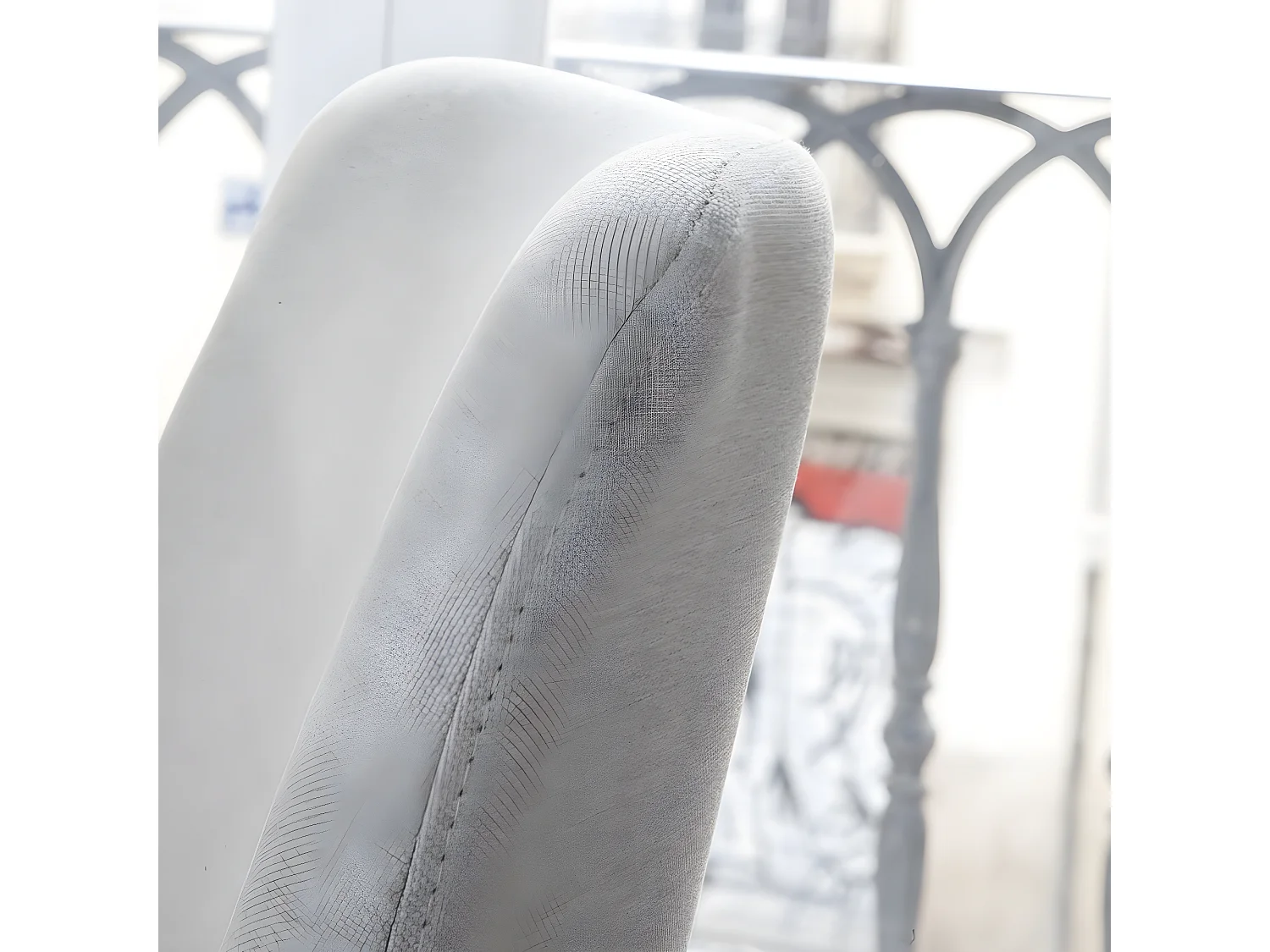 Sedia in tessuto legno / sciuma pu / tessile Grigio 59x96