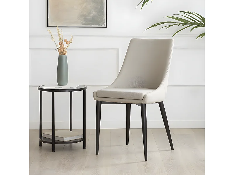 Chaise rembourrée en tapisserie Beige (613) 48x90