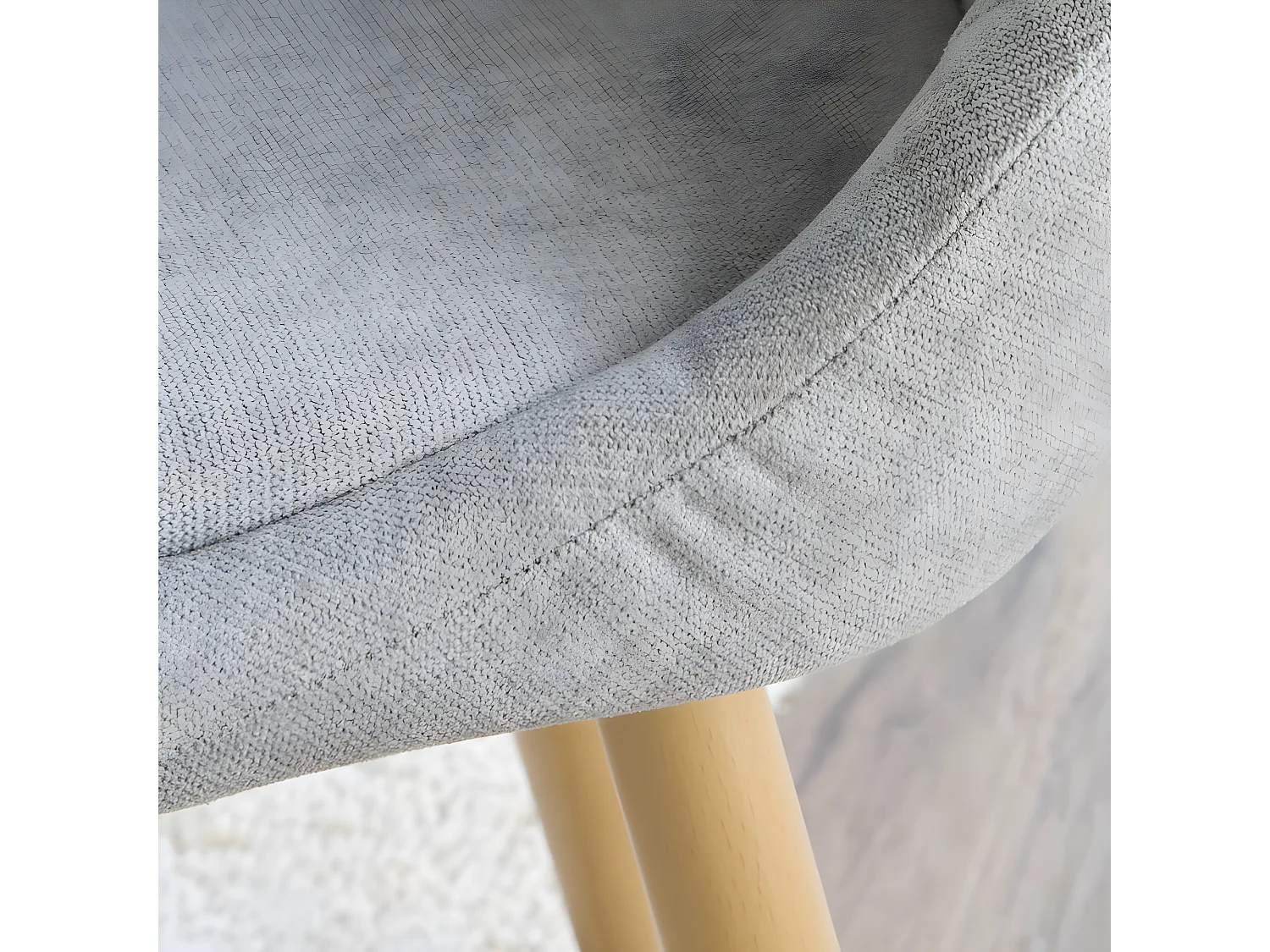 Pack Set di 4 sedie stoffa e legno. gambe metalliche Grigio 47x87