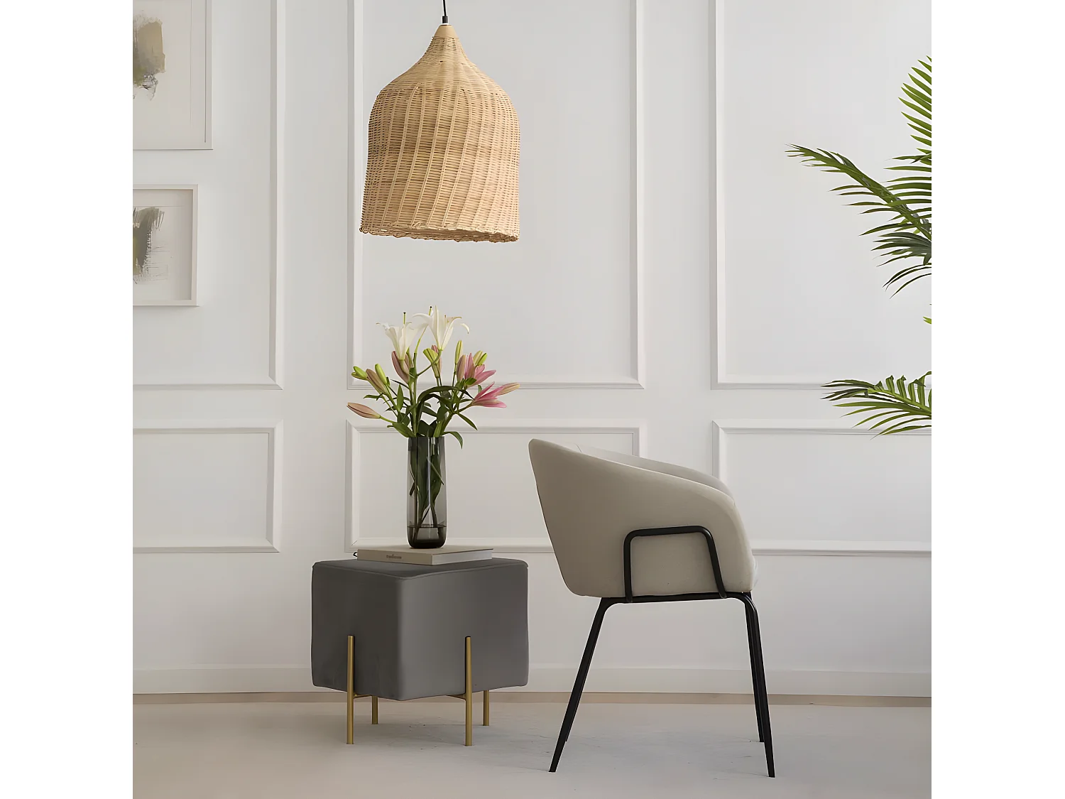 Sedia in tessuto tessuto. gambe metalliche Beige 57x76