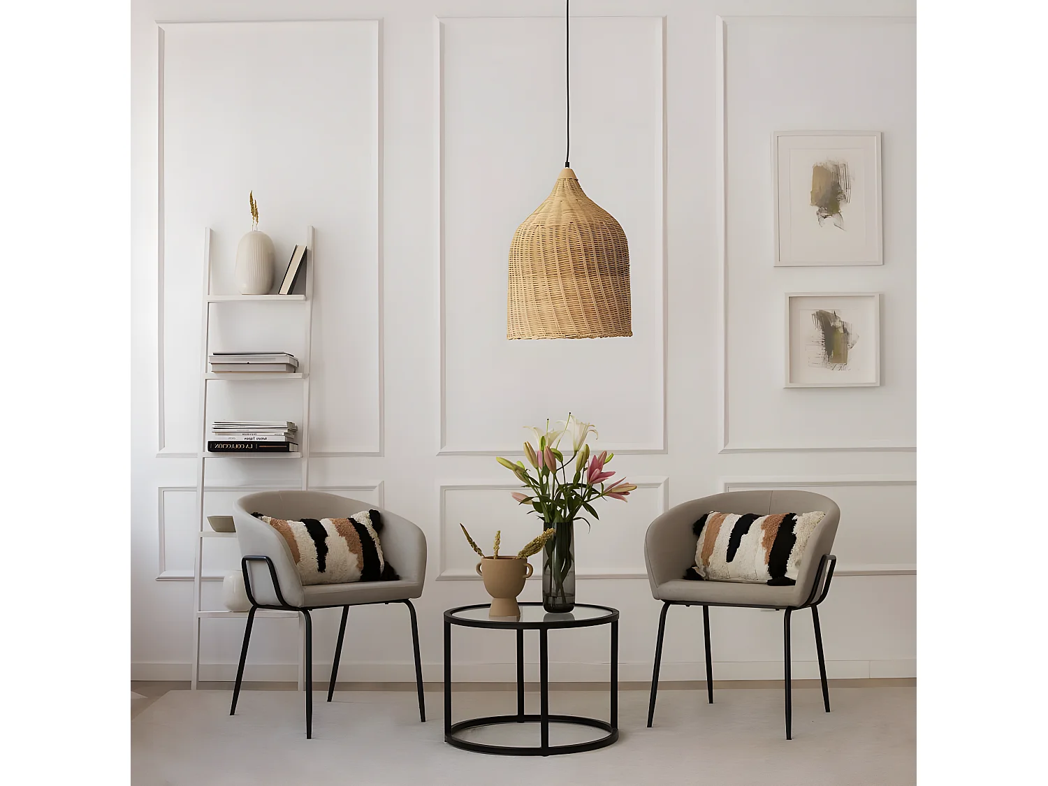 Sedia in tessuto tessuto. gambe metalliche Beige 57x76