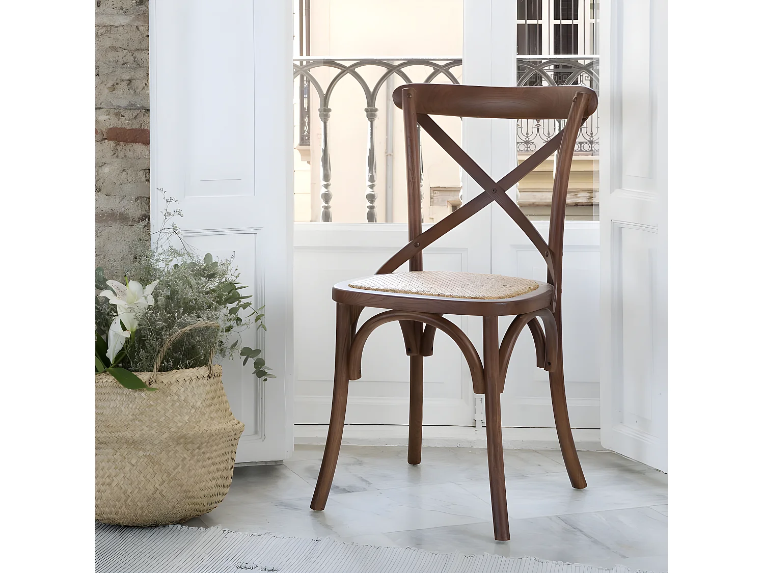 Chaise en bois massif Noyer 46x87