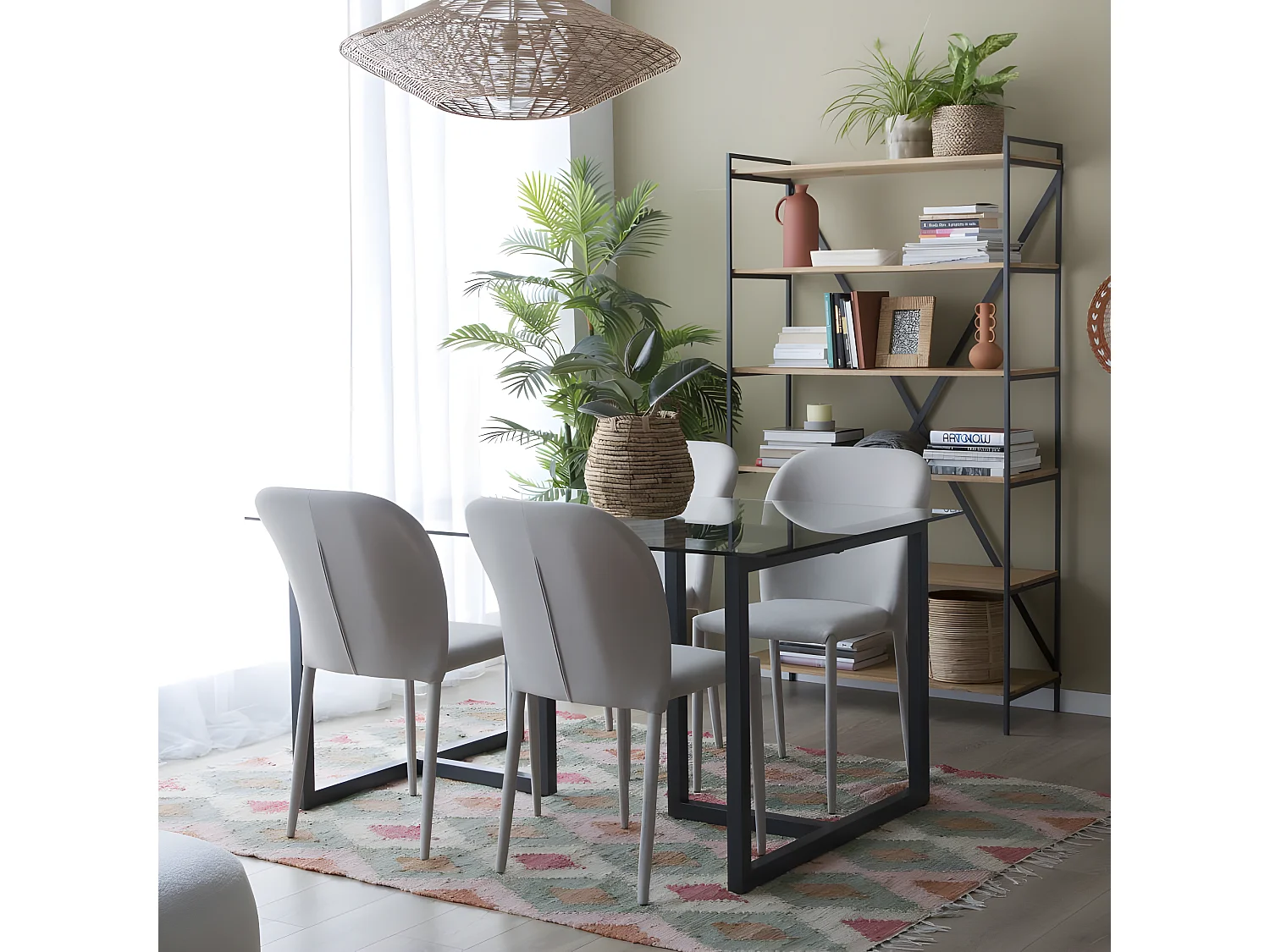 Chaise rembourrée en tapisserie Beige 44x89